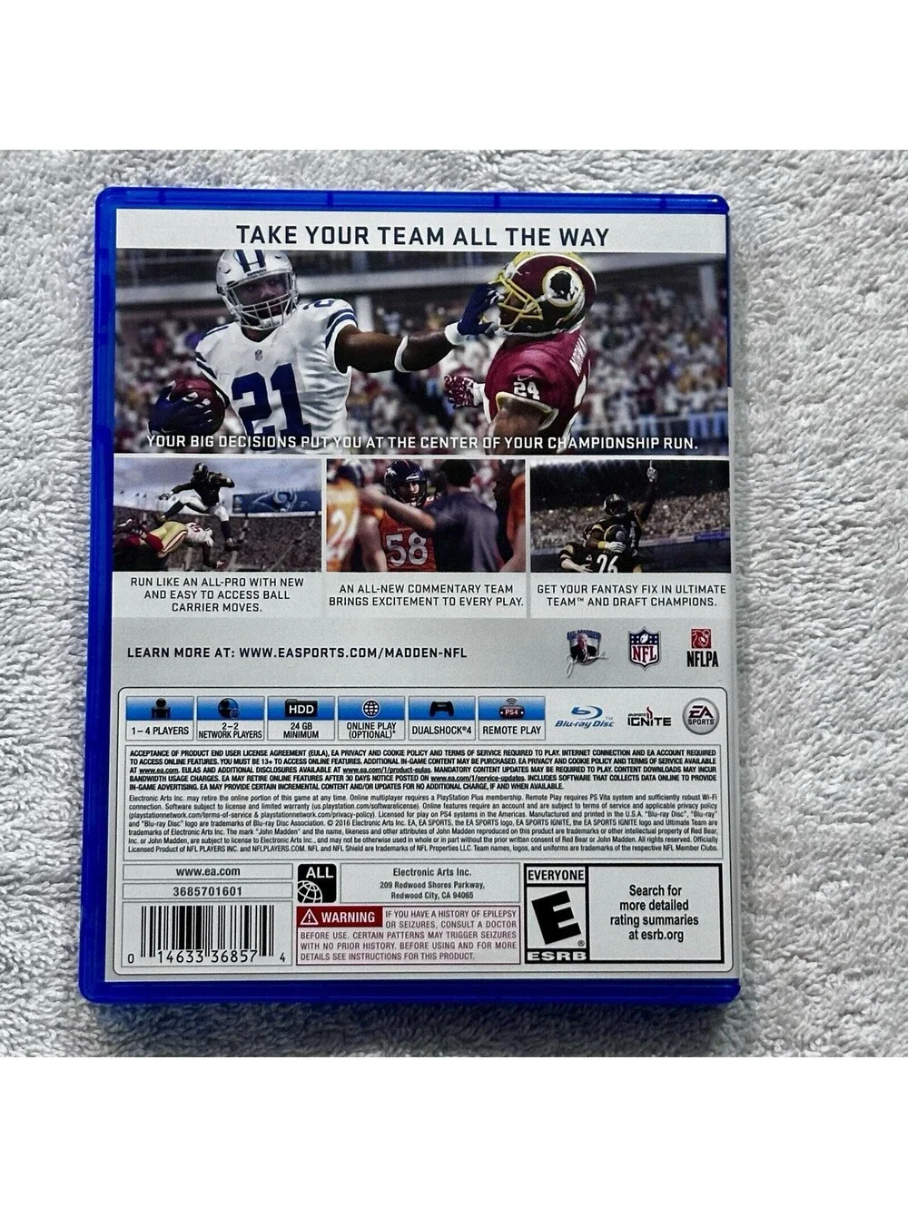 Playstation 4 PS4 Video Game NFL Madden 17 - with Insert - Gaming